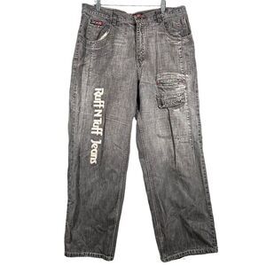 Ruff N Tuff Gray Carpenter Baggy Jeans Y2K Style Size 36/30 Grunge Streetwear